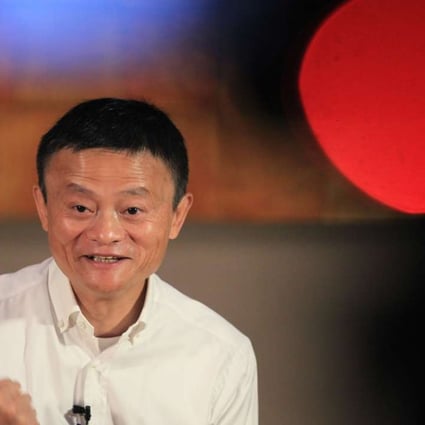 Alibaba chief Jack Ma discusses the global e-commerce platform in Beijing on Saturday. Photo: Simon Song