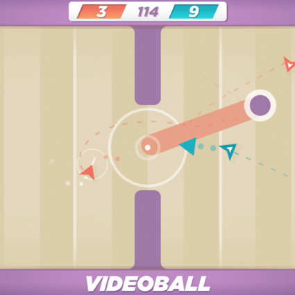 The concept of Videoball is very basic – a ball spins around a rudimentary field and teams of arrows have to shoot it into opposing goals.