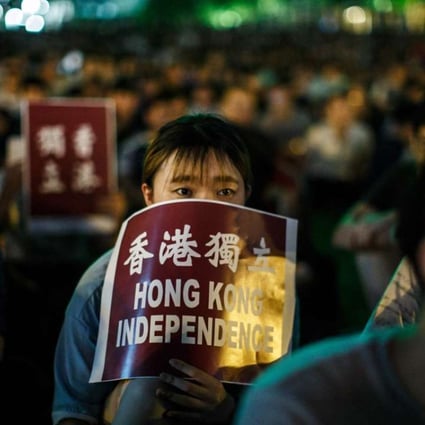 Hundreds of people gathered at a pro-independence rally in Hong Kong last Friday. Photo: AFP