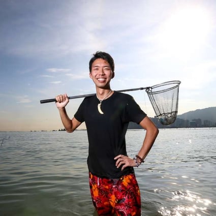 Hiromasa Suzuki carried out a clean-up operation at Gold Coast Beach. Photo: K. Y. Cheng
