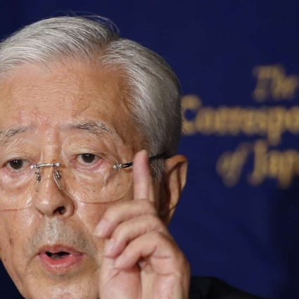 Tadae Takubo, chairman of Nippon Kaigi, speaks at the Foreign Correspondents' Club of Japan in Tokyo. Photo: AP