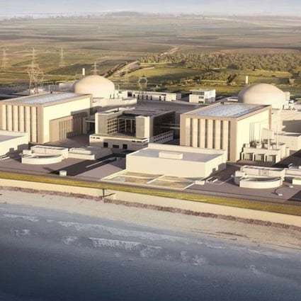 An undated handout image released by EDF Energy in London shows a conmputer generated image (CGI) of the French energy producer's proposed two nuclear reactors, Hinkely Point C (HPC), at their Hinkley Point power plant in south-west England. Photo: AFP