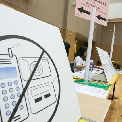 A mock polling station at Leighton Hill Community Hall opens on Monday for six days to help electors familiarise themselves with voting procedures. Photo: Felix Wong