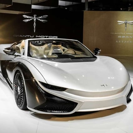 With its lightweight carbon fibre body, Qiantu's K50 roadster can go from 0 to 100 kph in 4.6 seconds, according to its specifications. Photo: SCMP Pictures