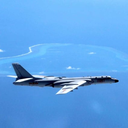 An undated file picture of a Chinese H-6K bomber on patrol in the South China Sea. Photo: Xinhua