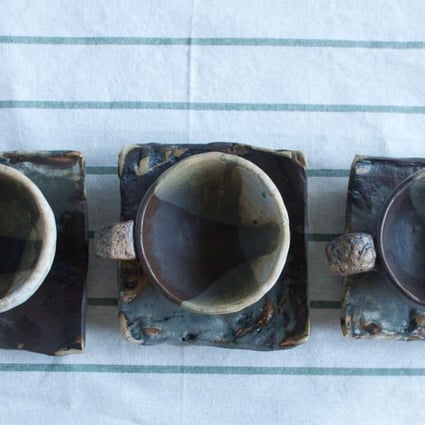 Coffee cups and saucers made by architect and hobby potter Calvin Chan. Photo: Calvin Chan