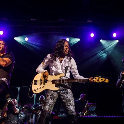 Serg Dimitrijevic (left), Verdine White (middle) and Morris O'Connor of Earth Wind and Fire performing in Glasgow, Scotland, in June on their current tour.