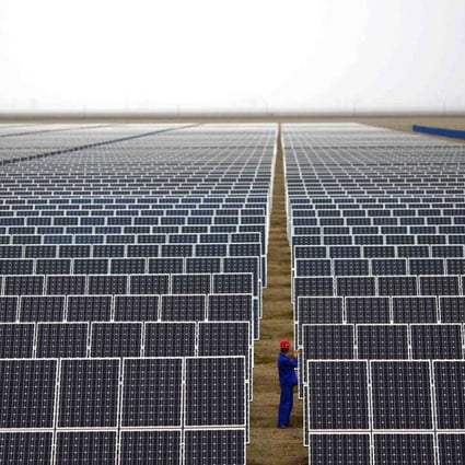 China will needs 2 to 4 trillion yuan of investment next year in technologies like solar power, of which the vast majority must come from green financing. Photo: Reuters