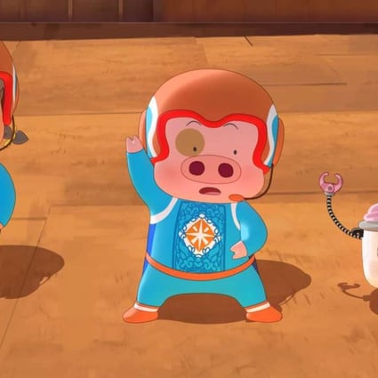 McDull (centre) attempts to save the planet from a monster from outer space in McDull – Rise of the Rice Cooker (category I: Cantonese), voiced by Anthony Wong Chau-sang, Sandra Ng Kwan-yu and directed by Brian Tse Lap-man.