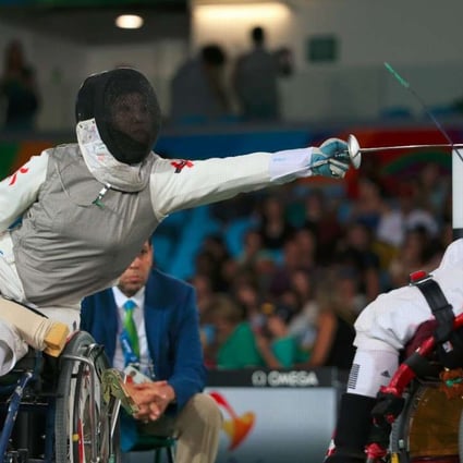 Yu Chui-yee competes in the individual foil event at the Rio Paralympics. Photos: HK Paralympic Committee