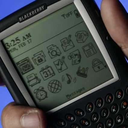 A February 2003 studio shot of a BlackBerry handset, with its iconic keyboard. Photo: SCMP Picture