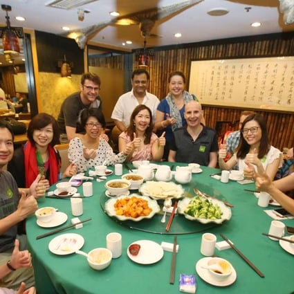 Members of Meat Free Hong Kong enjoy a vegetarian meal in Central. Photos: David Wong