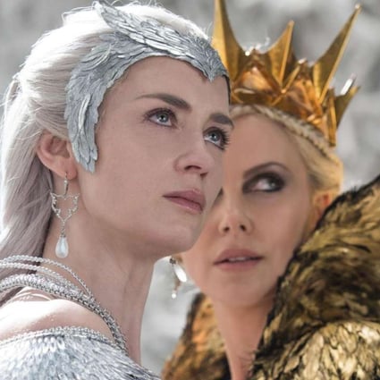 Emily Blunt (left) and Charlize Theron star as good and evil queens in The Huntsman: Winter's War.