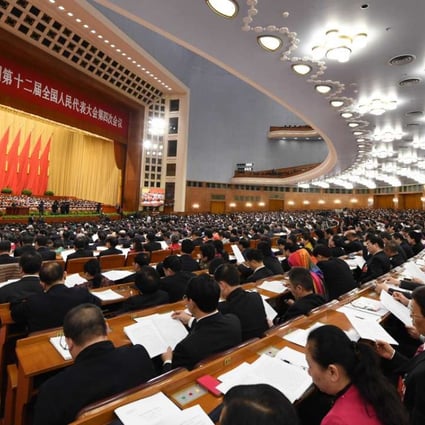 Deputies assemble in the Great Hall of the People in Beijing in March this year for the annual meeting of the National People’s Congress. Photo: Xinhua