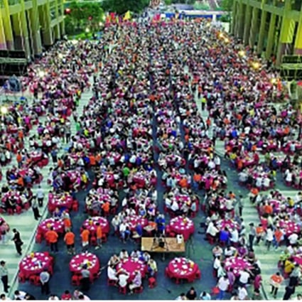 More than 15,000 people enjoyed the buffet for residents and their families in the former Yangji village near Guangzhou on Sunday. Photo: SCMP Pictures