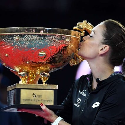 Agnieszka Radwanska after beating Johanna Konta. Photo: AFP
