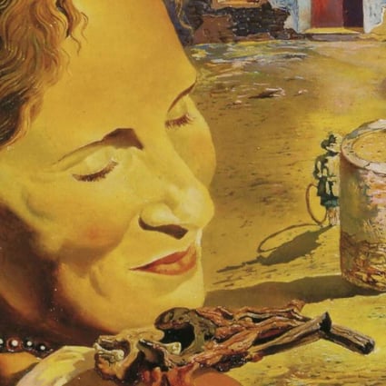 Salvador Dalí’s Portrait of Gala with Two Lamb Chops in Equilibrium upon Her Shoulder (1934), one of several of his works that featured food.