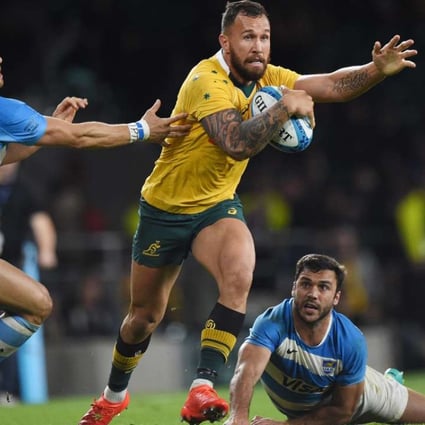 Quade Cooper takes on the Argentineans but will be sitting on the bench for the All Blacks test on Saturday. Photo: EPA
