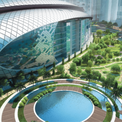 An artist's impression of the project's central park and MITEC. Photo: Naza TTDI