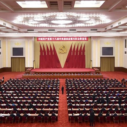The Communist Party should embrace both centralised authority and “internal democracy”, according to a statement after the Central Committee’s sixth plenum. Photo: Xinhua