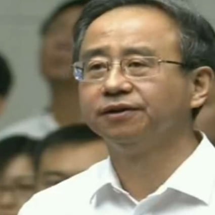 Ling Jihua, who was represented by Xu Lanting, is seen on CCTV receiving his sentence. Photo: SCMP Pictures