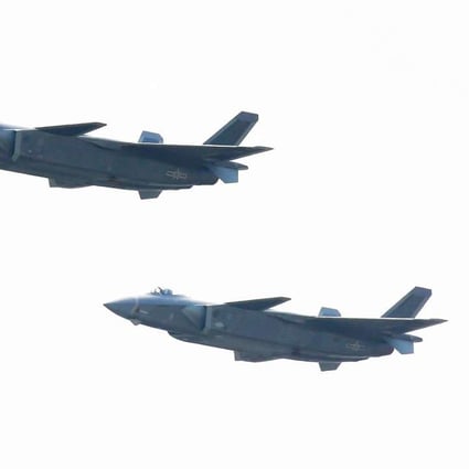 J-20 stealth aircraft flying at the Zhuhai air show on Tuesday. Photo: Dickson Lee