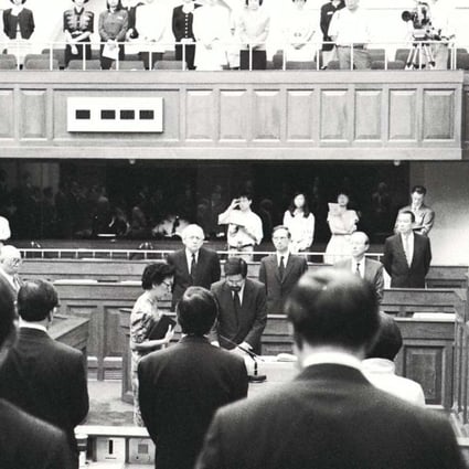Legislators take an oath at the opening session of the Legislative Council. Photo: SCMP Pictures