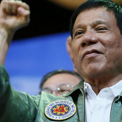 Philippine President Rodrigo Duterte at his “talk with the airmen” at the Philippine Air Force headquarters in suburban Pasay city, Manila, in September. Photo: AP