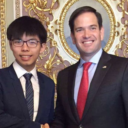 Joshua Wong meets Senator Marco Rubio in Washington. Photo: SCMP Pictures