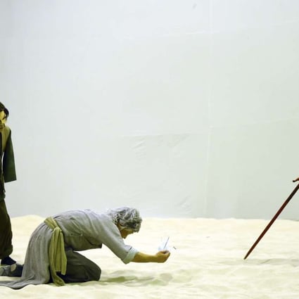 Yuan Shenglun (left), Huang Lei (centre) and Pan Lingjuan in a scene from Hong Kong Dance Company's stage adaptation of Ma Wing-shing's comic classic Chinese Hero: A Lone Exile.