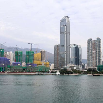Ocean Pride by Cheung Kong (at left under green scaffolding) Chinachem Group's 940-flat residential project at Tsuen Wan West (TW5) Cityside. The project does not have name yet. (Middle Yellow); and The Pavilia Bay by New World (at right), both adjacent to West Rail's Tsuen Wan West Station, are among the developments likely to be affected. Photo: Dickson Lee