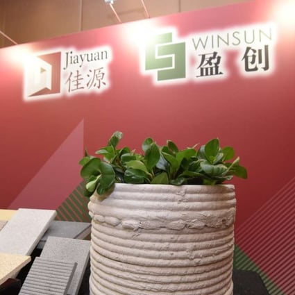 Jiayuan will use WinSun’s 3D printed products for landscaping in its developments, a first step towards adopting 3d-printed buildings. Photo: SCMP Pictures
