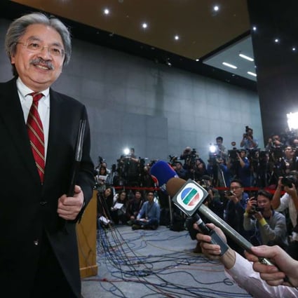 John Tsang announces his resignation but declines to say whether he will run for the top job. Photo: Sam Tsang