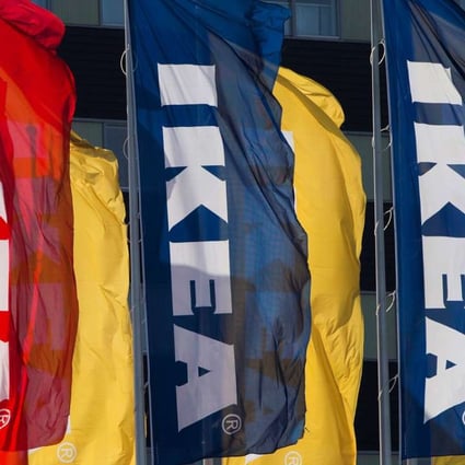 Ikea flags outside a store in Delft, the Netherlands. Photo: Reuters