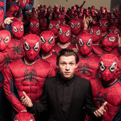 Tom Holland and an army of Spider-Men invade Hollywood to debut the Columbia Pictures' Spider-man: Homecoming trailer on December 8, 2016. Photo: Eric Charbonneau