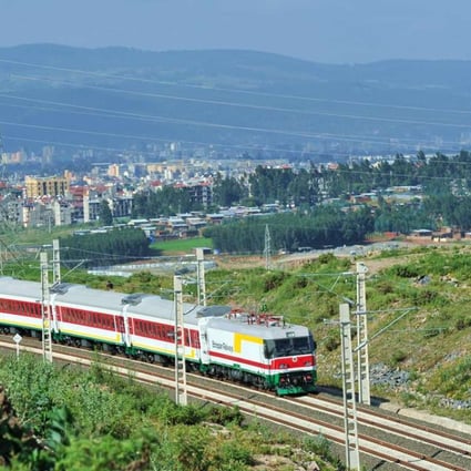 Trial services on the railway line began last October and regular services transporting goods and passengers are expected to begin early this year. Photo: Xinhua