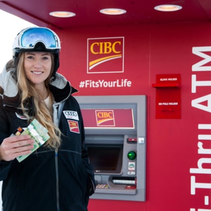 first ski thru atm at whistler