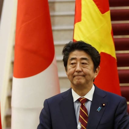 Japan's Prime Minister Shinzo Abe attends a press conference in Vietnam. Photo: Reuters