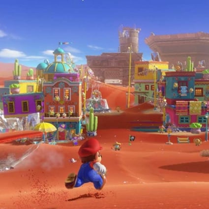 A still from the game Super Mario Odyssey.