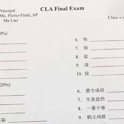 Some of the questions posed in the exam. Photo: Thepaper.cn