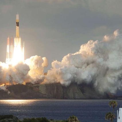 Japan’s H-2A rocket lifts off carrying Japan Defence Ministry's first communications satellite Kirameki-2 from the Tanegashim Space Centre. Photo: Kyodo