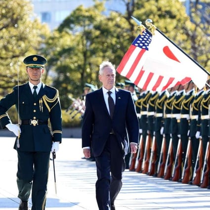 US Defence Secretary Jim Mattis reviews an honour guard during a welcome ceremony at the Defence Ministry in Tokyo on Saturday. Photo: AFP