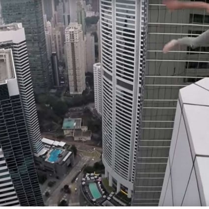 A rooftop leap as recorded in Sherstyachenko's recently uploaded video. Photo: YouTube