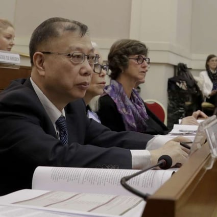 Dr Huang Jiefu, China’s former deputy health minister, at the organ trafficking conference at the Vatican on Tuesday. Photo: AP