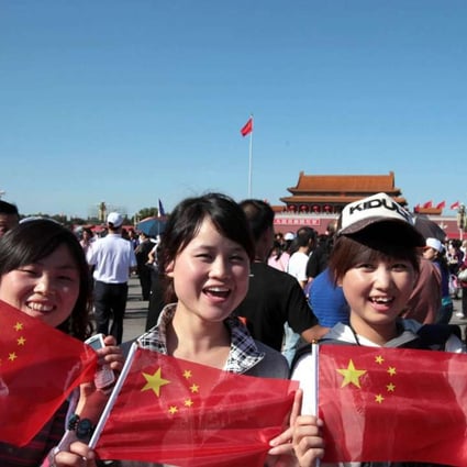 A file picture of young people enjoying the National Day holiday in China at Tiananmen Square in Beijing. Photo: Xinhua