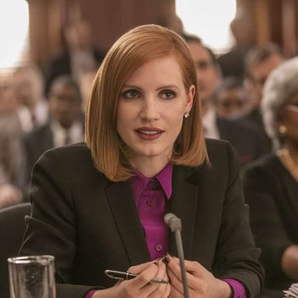 Jessica Chastain in Miss Sloane. Photos: Kerry Hayes