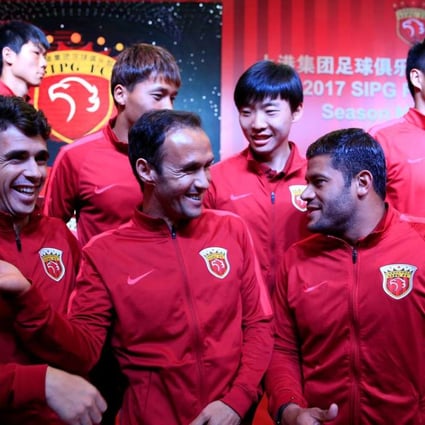 Brazilian and Portuguese soccer players attend the 2017 SIPG Football Club's season mobilisation of the Chinese Super League in Shanghai on February 13, 2017. Photo: Reuters