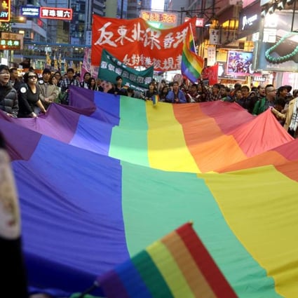 Sexual minorities march for their rights in Hong Kong. Photo: Sam Tsang