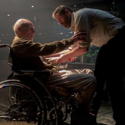 Patrick Stewart and Hugh Jackman in a still from Logan (category III), directed by James Mangold.
