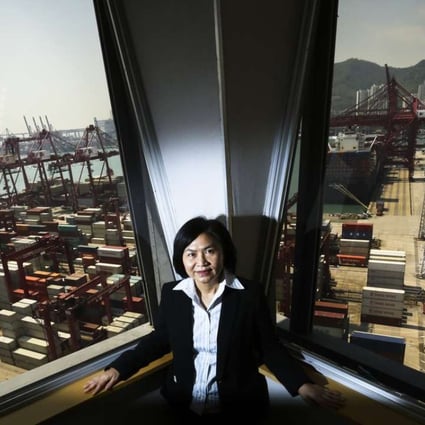 Talk needs to be turned into action to bolster Hong Kong’s port, says Jessie Chung, chairwoman of the Hong Kong Container Terminal Operators Association, pictured at her office overlooking the berths at Kwai Tsing. Photo: Jonathan Wong